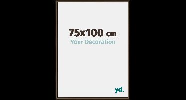 Your Decoration - Fotolijst 75x100 cm - Aluminium - Walnoot Structuur - New York
