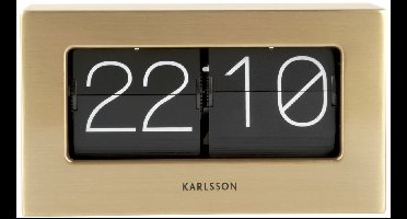 Karlsson Tafelklok Boxed Flip - Geborsteld Goud - 20,5x7x11,5cm - Modern