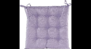 Anna's collection Stoelkussen gewatteerd - lila paars - 38 x 38 cm - binnen/buiten