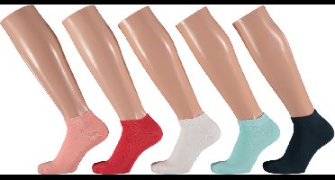 Apollo - Kinder Sneakersokken - Multi Color - 5-Pak - Maat 27/30 - Kindersokken- Sneakersokken kinderen