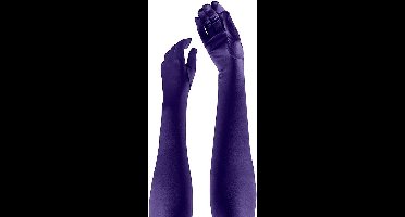 Apollo - Lange handschoenen - Satijnen handschoenen 60 cm - Paars - One size - accessoires - Lange handschoenen verkleed - Carnaval