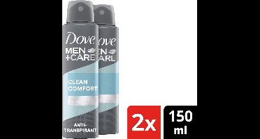 Dove Men+Care Clean Comfort Deodorant Spray - 2 x 150ml - Voordeelverpakking