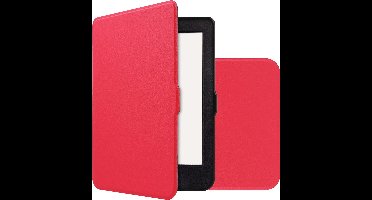 Hoes Geschikt voor Kobo Nia Hoesje Bookcase Cover Book Case Hoes Sleepcover - Rood