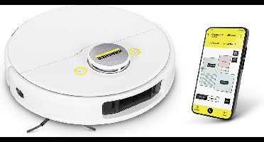 Kärcher RCV 5 Robotstofzuiger - met dweilfunctie - app-besturing - LiDAR-lasernavigatie - dubbele laser en AI mapping - ruimte en obstakeldetectie - 5000 Pa - 120 min looptijd - voor harde vloeren en tapijten
