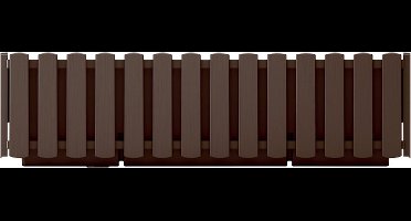 Prosperplast Plantenbak/bloembak Fence look - kunststof - houtbruin - 58 x 18 x 16 cm