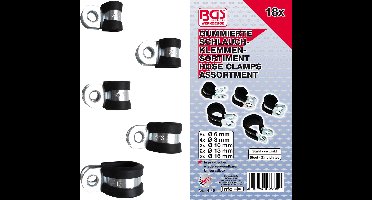 BGS rubberen slangklemmen assortiment Ø 6 - 16 mm 18 stuks - 1414...
