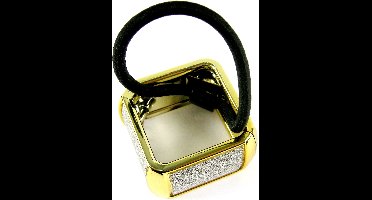 Staartklem glitter zilver vierkant