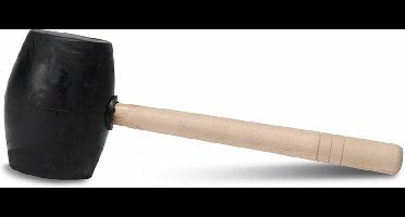 Rubi 65908 Rubberhamer zwart met platte kant - 750gr