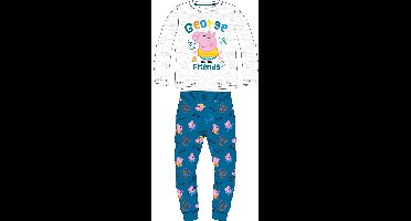 Peppa Pig George pyjama katoen licht grijs/blauw maat 92
