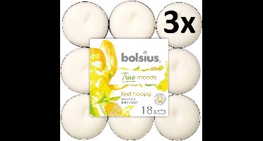3 x Bolsius Geurtheelicht 18st Feel Happy