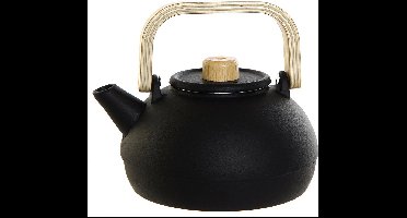 Items Kitchen Theepot - gietijzer - 900 ml - mat zwart