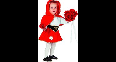 Wilbers & Wilbers - Roodkapje Kostuum - Sprookjesbos Rood Jurkje Met Cape ( Baby) Meisje - rood - Maat 92 - Carnavalskleding - Verkleedkleding