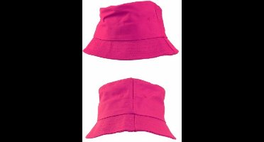 Bucket Hat - Vissershoedje - Heren - Dames - Festival Accessoires - 58 Cm - Roze
