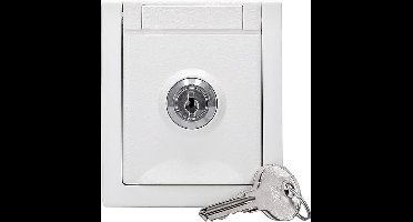 Opbouw stopcontact voor buiten - afsluitbaar met slot - enkelvoudig - wit