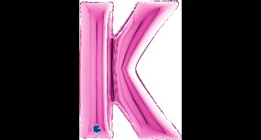 Folieballon 100cm letter K - fuchsia roze