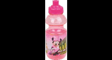 Disney Minnie Mouse drinkfles/drinkbeker/bidon met drinktuitje - roze - kunststof - 350 ml