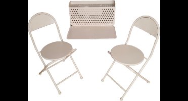 Mica Decorations Torre Balkonset - Set van 3 - Metaal , Oud roze-inklapbare