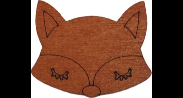 Houten Naaldenmagneet Vosje