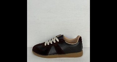 Gave sneakers met lage retrozool donkerbruin Bruin / 41