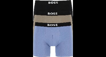 HUGO BOSS ONE boxer briefs (3-pack) - heren boxers normale lengte - zwart - olijfgroen - middenblauw