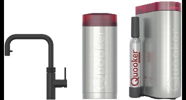 Quooker Flex Square met COMBI+ boiler en CUBE reservoir 5-in-1 kokend water kraan zwart