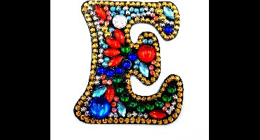 Sleutelhanger letter E - Diamond painting - compleet pakket - Diamond painting by Wietske