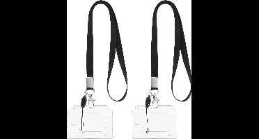 ID-kaart Protector met Afneembaar Trekkoord - Transparant - Veilig en Gemakkelijk Dragen - Compact Design - Handige Pasjeshouder