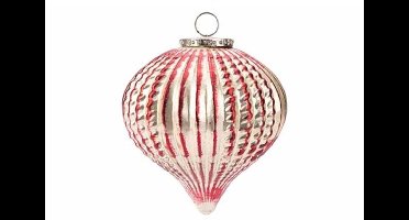 Glazen Tol Hanger Goud-Rood – 14 cm