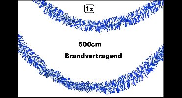 PVC folie draaiguirlande blauw/wit 500cm BRANDVERTRAGEND - Carnaval thema feest party fun optocht