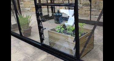 Hortus - Tuinkas Louvreraam 6L Veiligheidsglas - Zwart