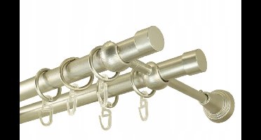 UNO Dubbele Metalen Gordijnstang 19mm / 260cm - Compleet