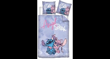 Angel en Stitch dekbedovertrek 140 x 200 cm - 65 x 65 cm - polykatoen