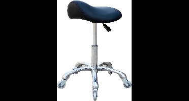 Zadelkruk op Wielen - Kapperskruk Ergonomisch - Tabouret - Zwart