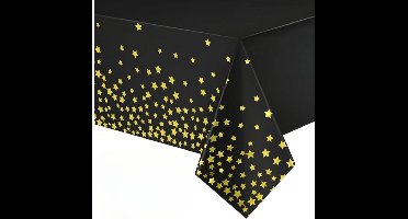 Daily Style – Tafelkleed – Zwart met gouden sterren – (137x183cm)