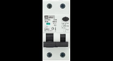 EMAT aardlekautomaat 1-polig+nul 20A C-kar 30mA 2 modules (85006407)