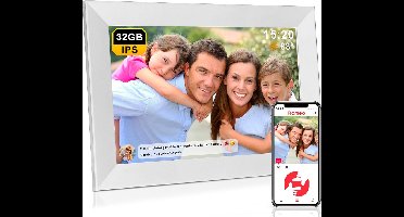 Digitale Fotolijst met Wifi - Fotolijsten - Frameo App - HD Kwaliteit - Wit