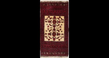 Handgeknoopt Baluch tapijt van wol – Dieprood met ivoor – Nomadisch Perzisch design