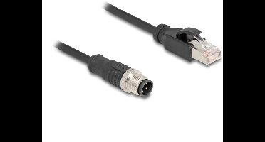 M12 4-pins D-gecodeerd (m) - RJ45 (m) industriële netwerkkabel | CAT5e | PVC | 2 meter
