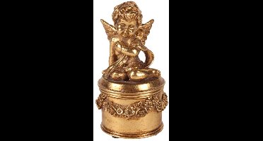 Baroque - Opberger - Sieradendoos Engel 11 cm - Goud - Resin - 11x6x6.5 - Polyresin