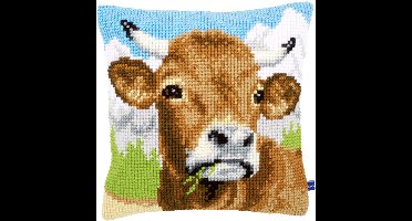 Vervaco - Kruissteekkussen kit - Grazende koe - PN-0148000 - Borduren - Borduurpakket - Borduurpakket volwassenen - Borduurpakket kind