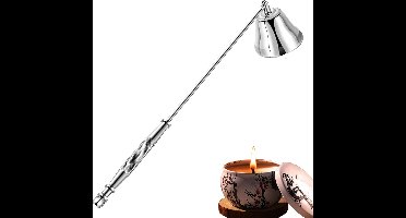1 stuk - Kaarsendover - Roestvrij staal - Dooft kaarsen veilig - Ontwerp met lange steel - Ideaal voor kaarsenliefhebbers - Elegant cadeau - Klokvormig ontwerp - zilver