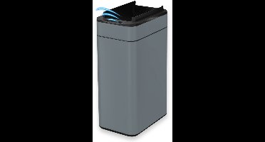 FlinQ Swing Prullenbak - Vuilnisbak met Sensor en Unieke Deksel - Afvalbak met Elegant Design - RVS Afvalemmer - 60 Liter - Antraciet