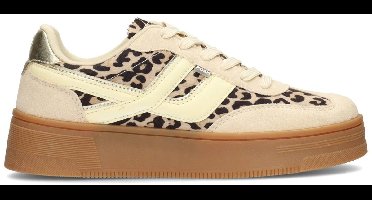 POSH by Poelman GEORGIA Dames Sneakers - Bruin met dierenprint