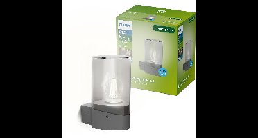 Philips Nayl Wandlamp - Buitenverlichting - E27 LED-lamp meegeleverd - Warmwit licht: 2700K - Antraciet - PowerShield coating