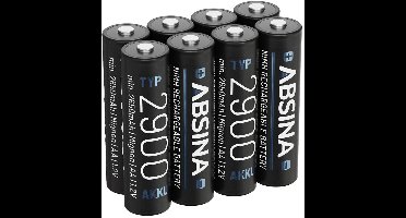 Absina Oplaadbare AA batterij (penlite) NiMH 1.2 V 8 stuk(s)
