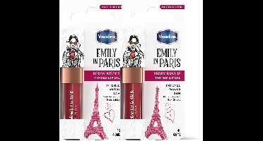 Vaseline x Emily in Paris Lip Oil Berry Bisous, getinte lipgloss voor vollere lippen (2x4g)