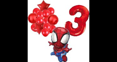 Spidey ballonnen pakket - 72x47cm - Folie Ballon set - Spiderman - Themafeest - 3 jaar - Verjaardag - Ballonnen - Versiering - Helium ballon