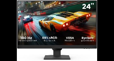 SNJY® Gaming Monitor - Monitor Gaming - Monitor met Luidspreker - 24 Inch - 1920x1080p - 100Hz - Zwart