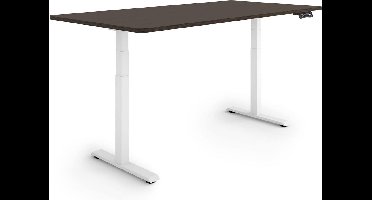 ESMART EZX-132WE 160 x 80 cm Ebbenhouten decor Ergonomisch zit-sta bureau Traploos elektrisch in hoogte verstelbaar 60,5-125,5 cm 3 x Geheugen Activiteit herinnering Snelle montage
