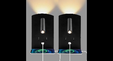 Bedlampjes Hoofdbord - Leeslampjes - Bedlamp Slaapkamer Volwassenen - Zwart